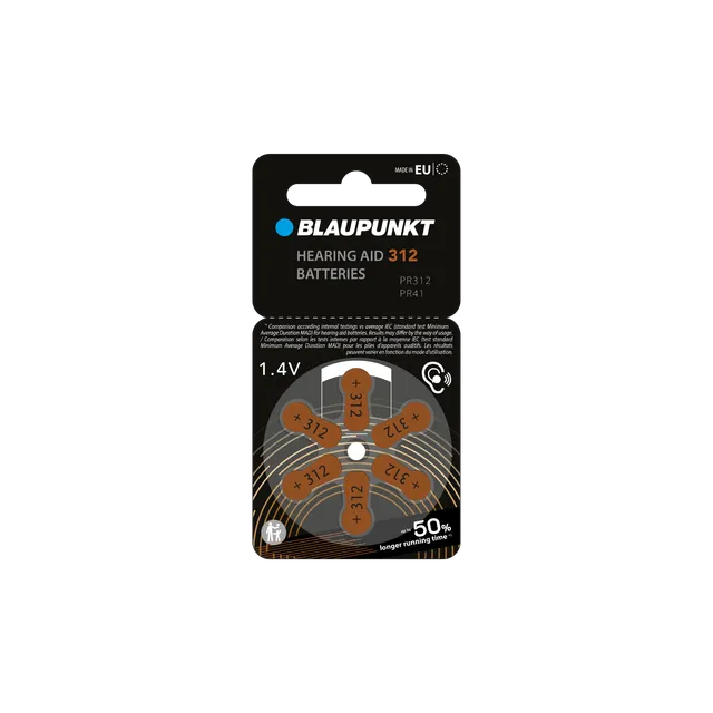 Blaupunkt PR312 Hörgerätebatterie Zink-Luft