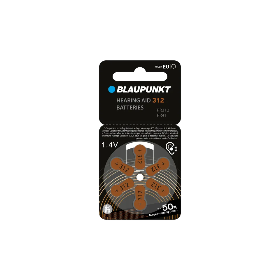 Blaupunkt PR312 Hörgerätebatterie Zink-Luft