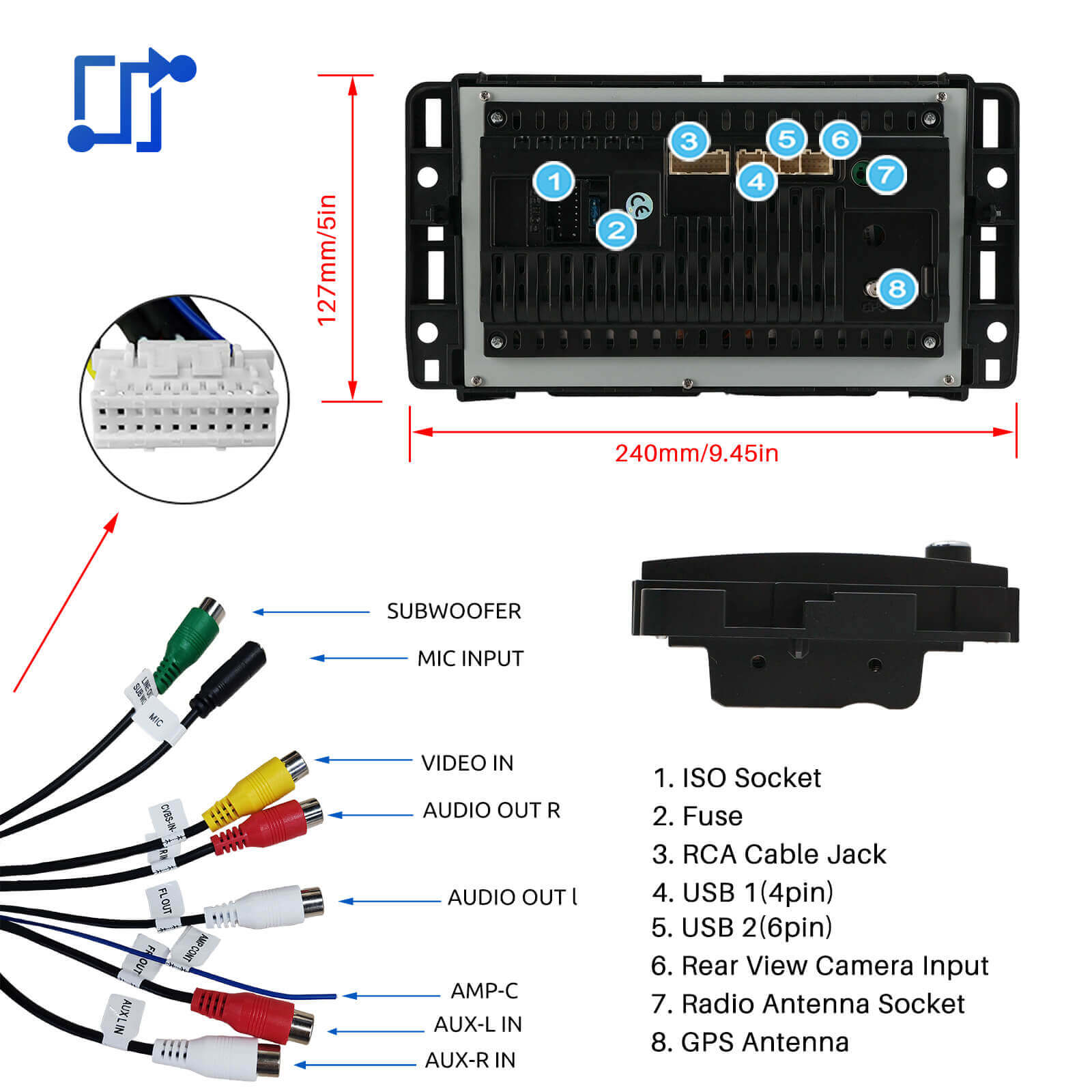 ESSGOO AR7001 Chevrolet GMC Autoradio 7 Zoll Android