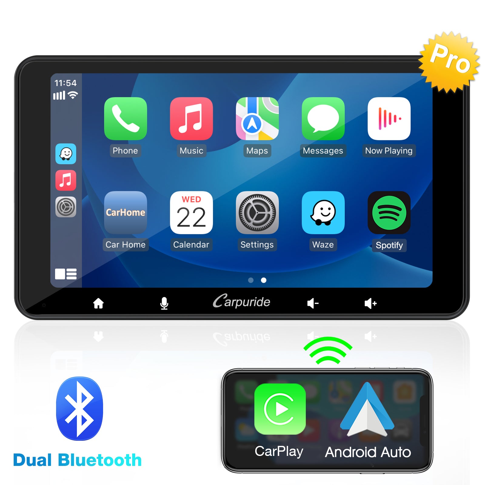 Carpuride W708 Pro 7 Zoll CarPlay-Display Bluetooth Transmitter