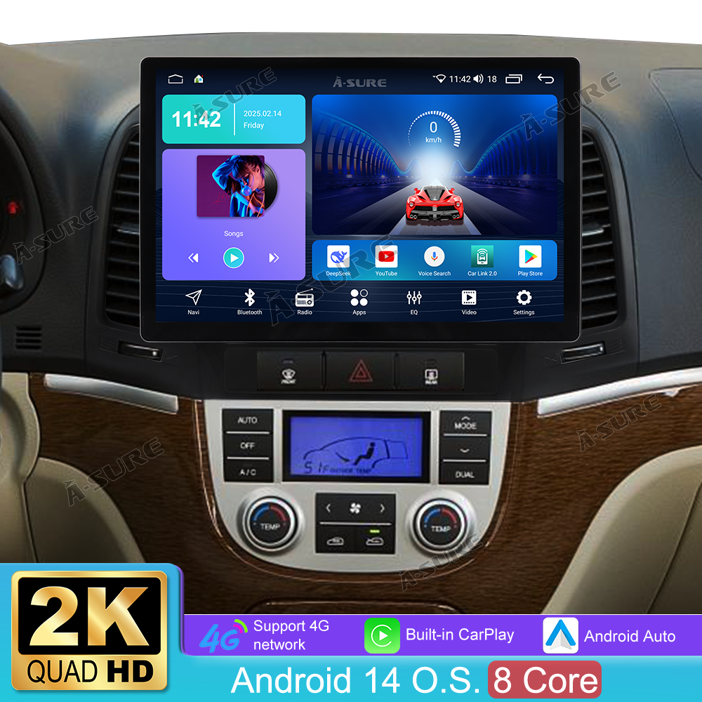 A-Sure GPS Santa Fe Autoradio 13,1 Zoll 4+64GB 2K QLED
