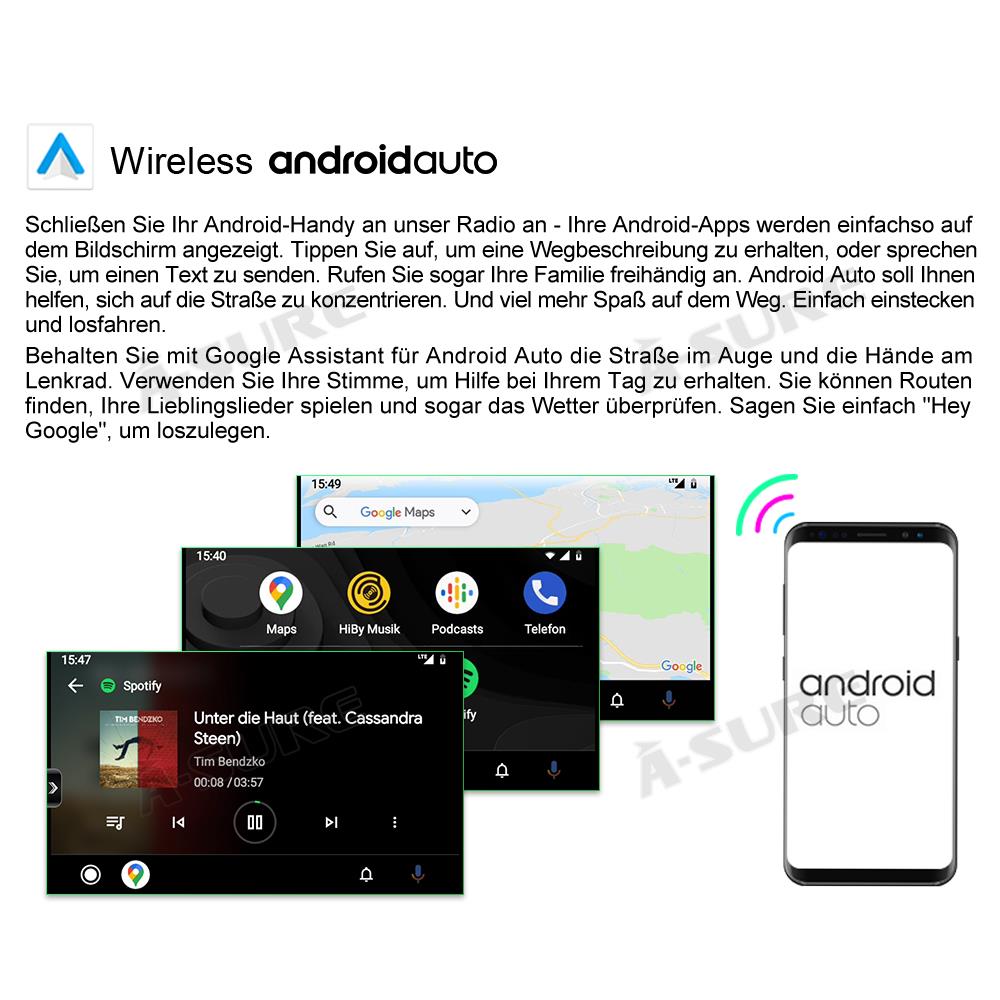 A-Sure Autoradio Android 10 Mercedes E W211 CLS 4+64GB 4G