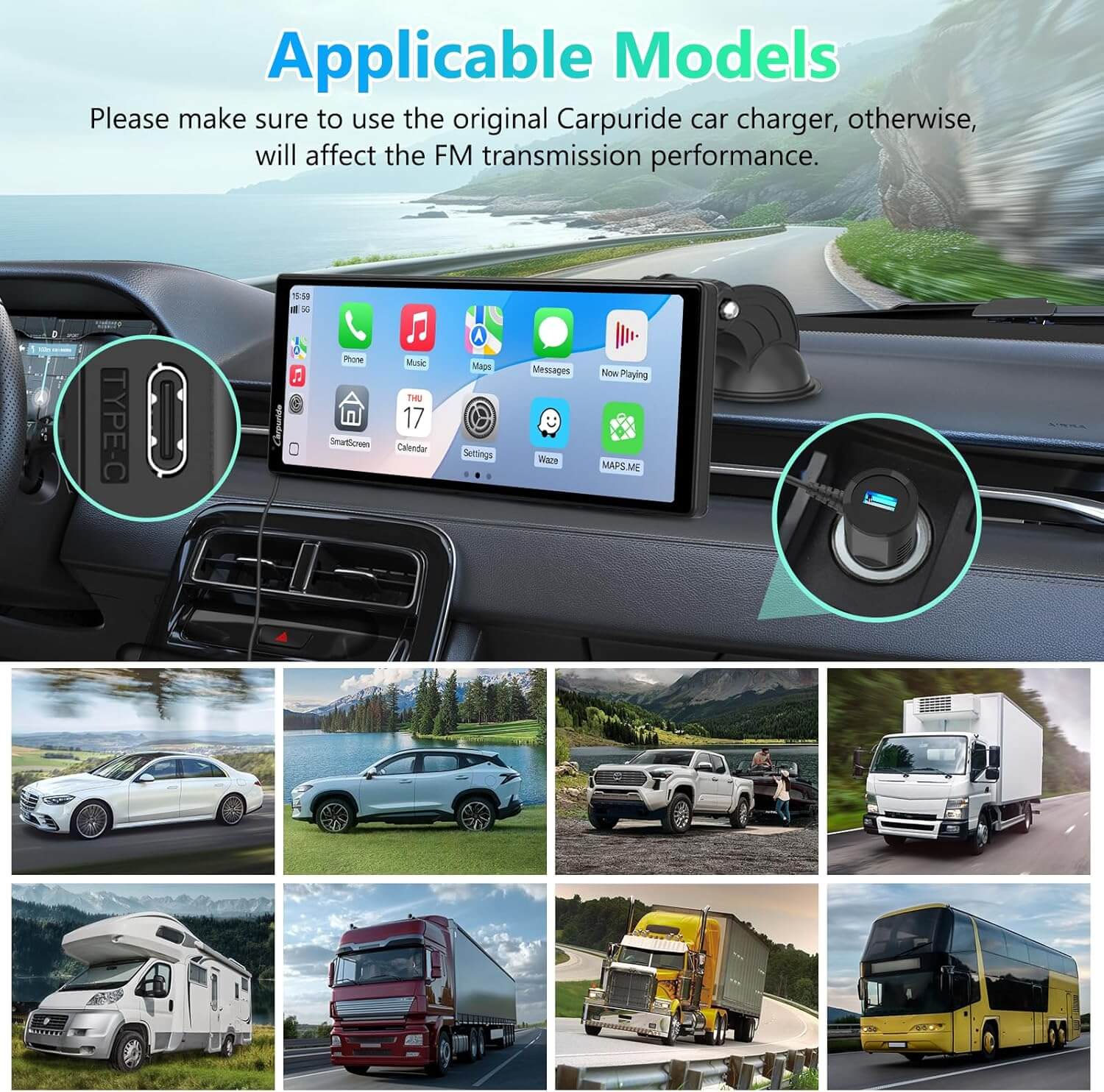 Carpuride V92R Car Smart Stereo Display 10,26 Zoll CarPlay ohne Kamera