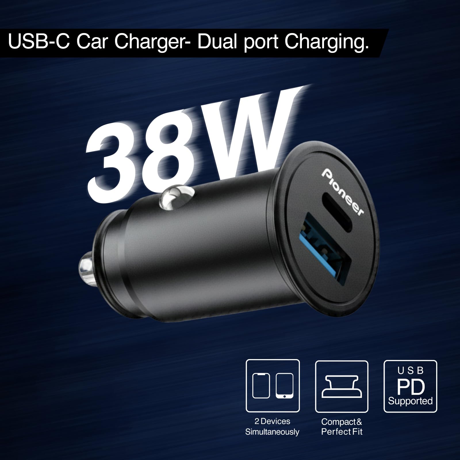 Pioneer SDA-CG210CA Kfz-Ladegerät USB-A USB-C 38W