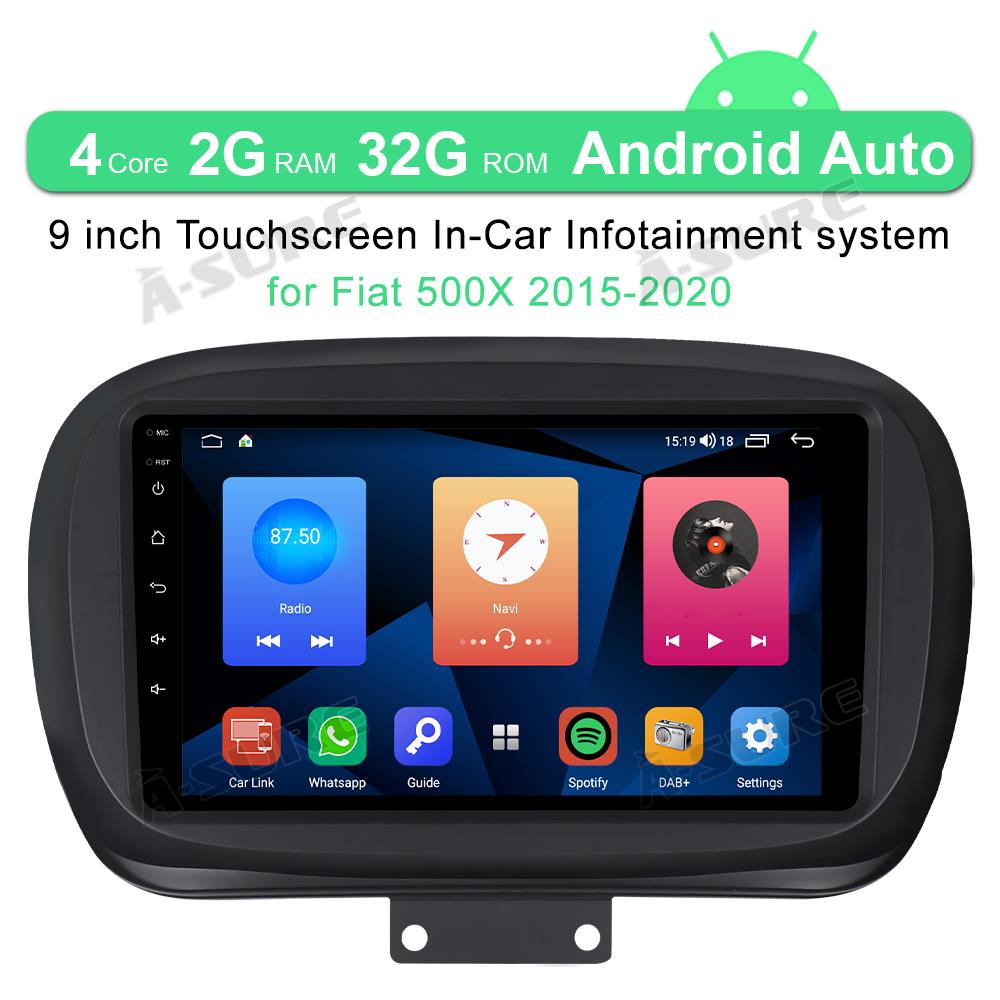 A-Sure GPS Autoradio 9 Zoll Fiat 500X 2+32GB CarPlay