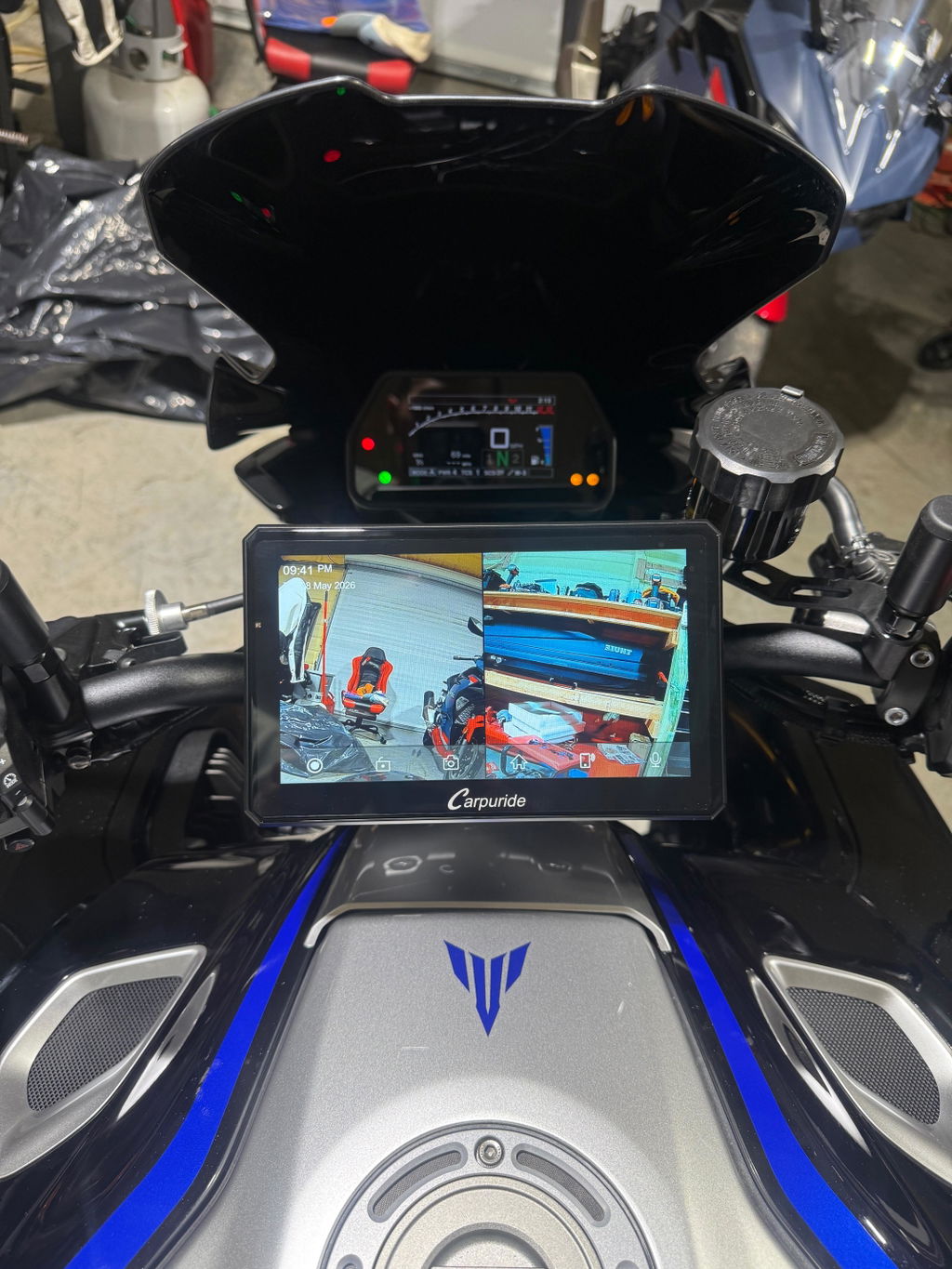 Carpuride W712D Motorrad CarPlay-Display 7 Zoll Dashcam