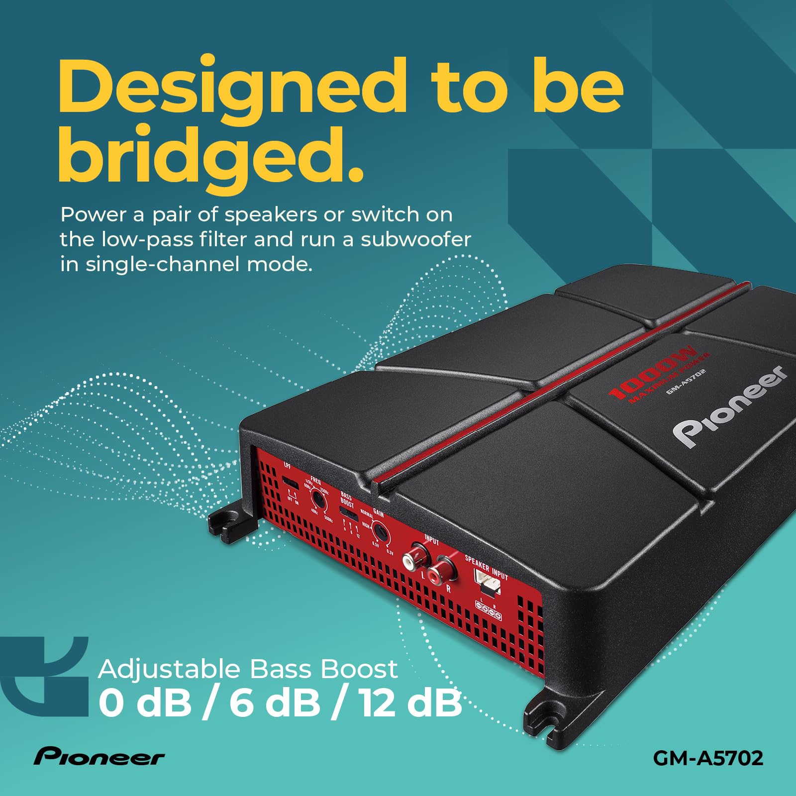 Pioneer GM-A5702 Auto Verstärker 2-Kanal 1000W Bass-Boost