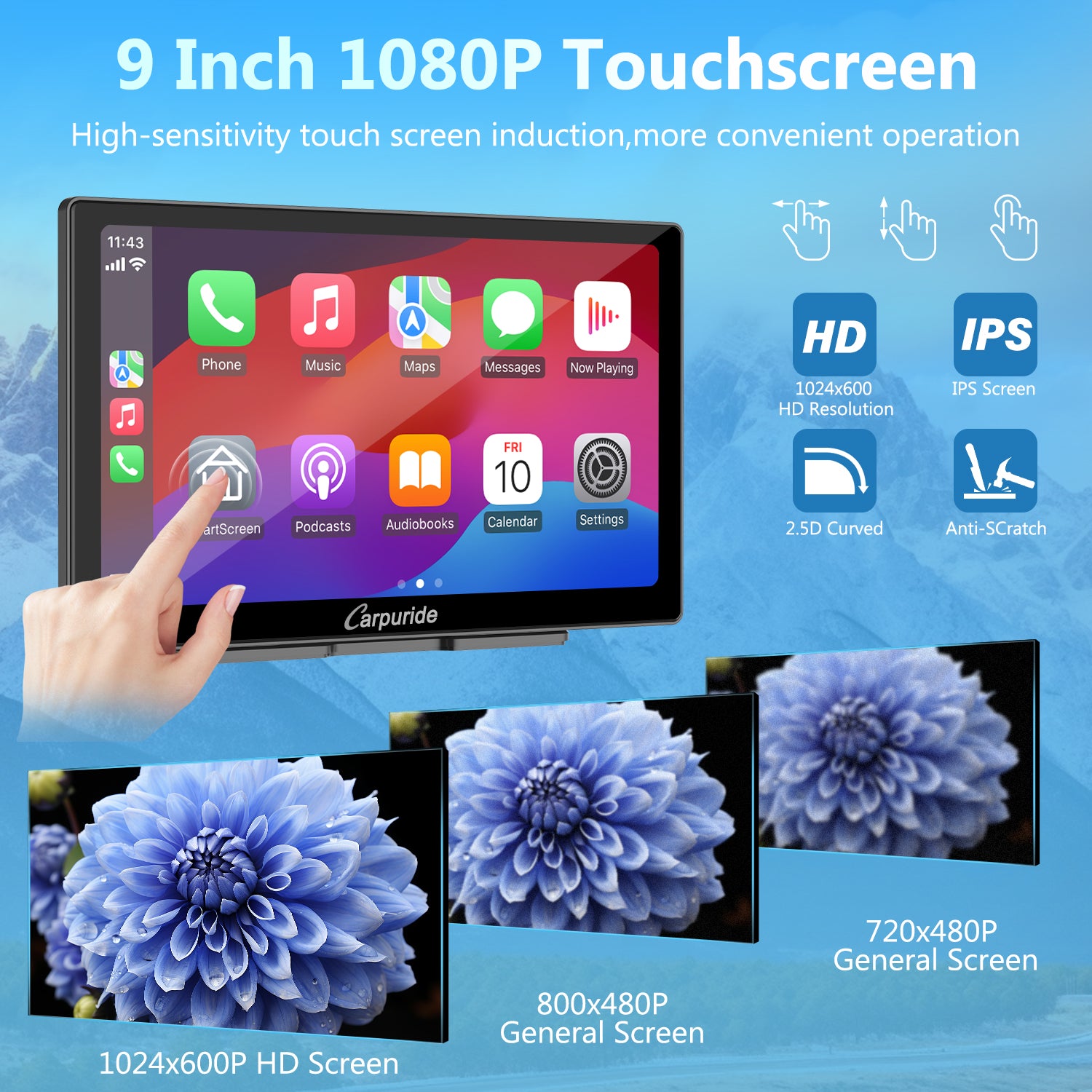 Carpuride Car Smart Stereo C98 CarPlay-Display 9 Zoll