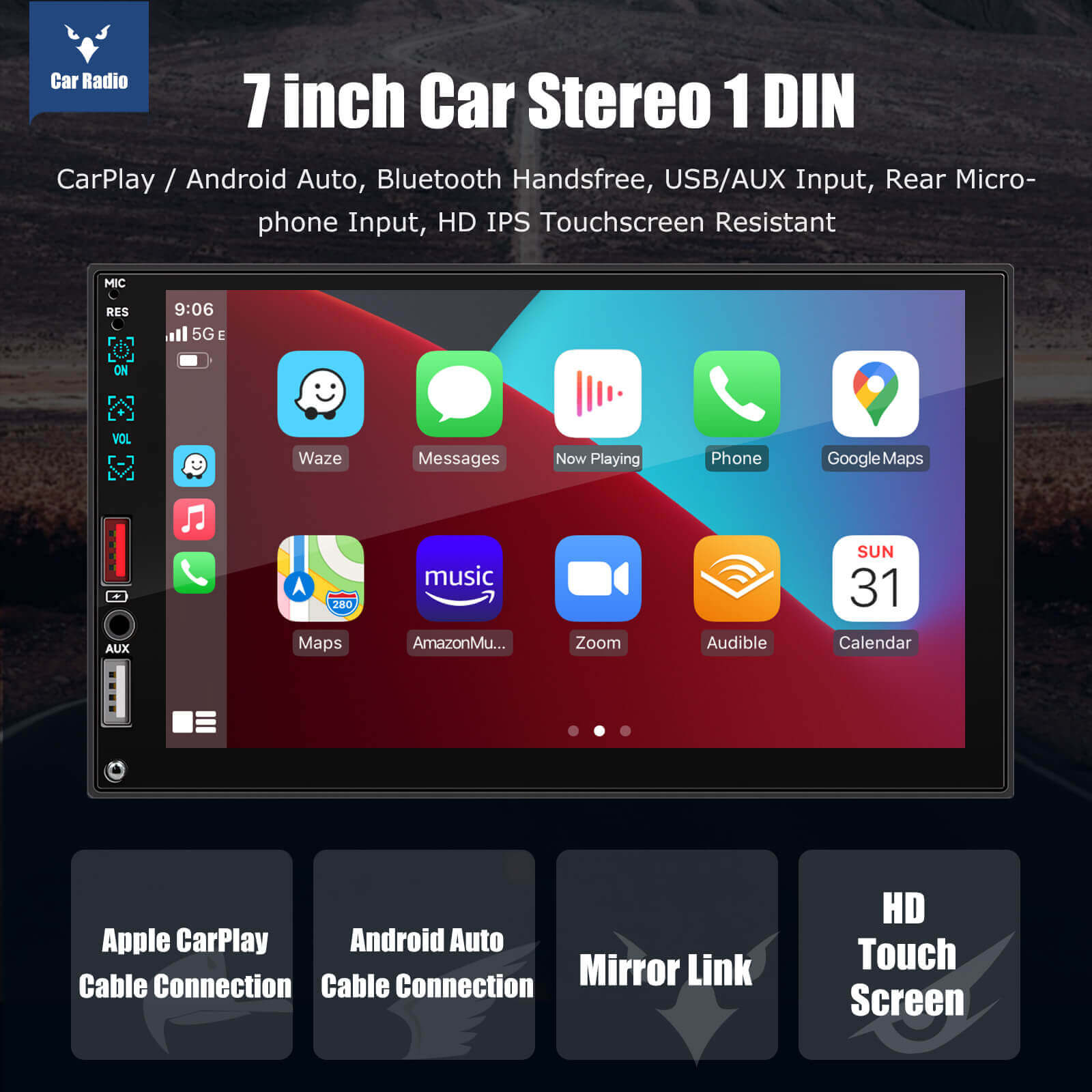 ESSGOO Car Stereo AS7001c MP5 Autoradio 7 Zoll IPS